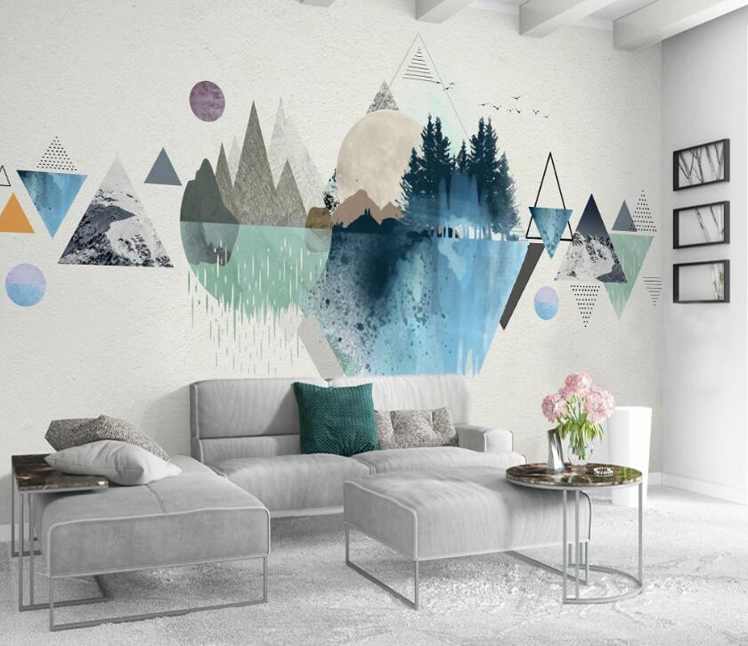 3D Geometric Pattern Forest WC59 Wall Murals Wallpaper AJ Wallpaper 2 