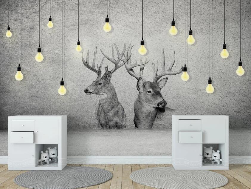 3D Elk Head WC38 Wall Murals Wallpaper AJ Wallpaper 2 