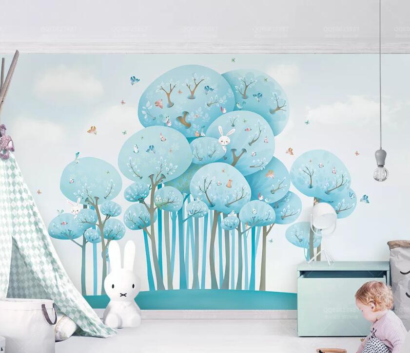 3D Tree Rabbit WC1507 Wall Murals