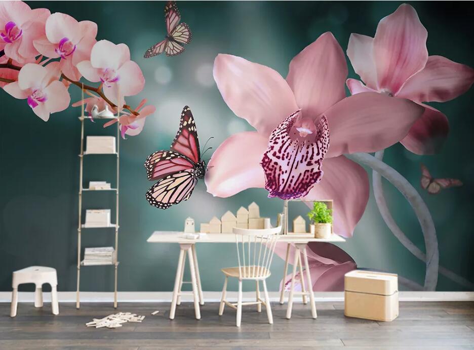 3D Red Butterfly WC1401 Wall Murals