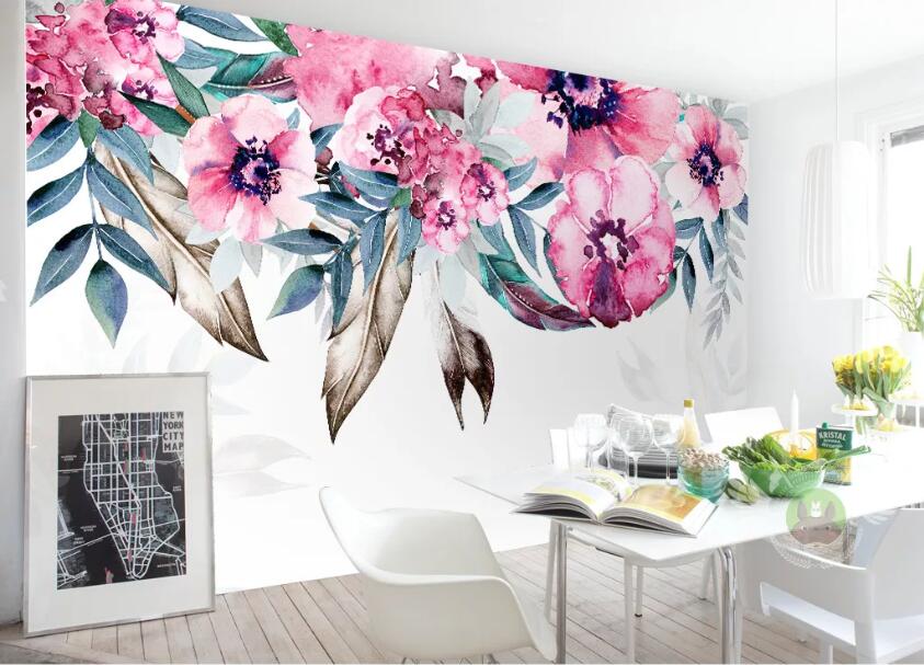 3D Ink Safflower WC1381 Wall Murals