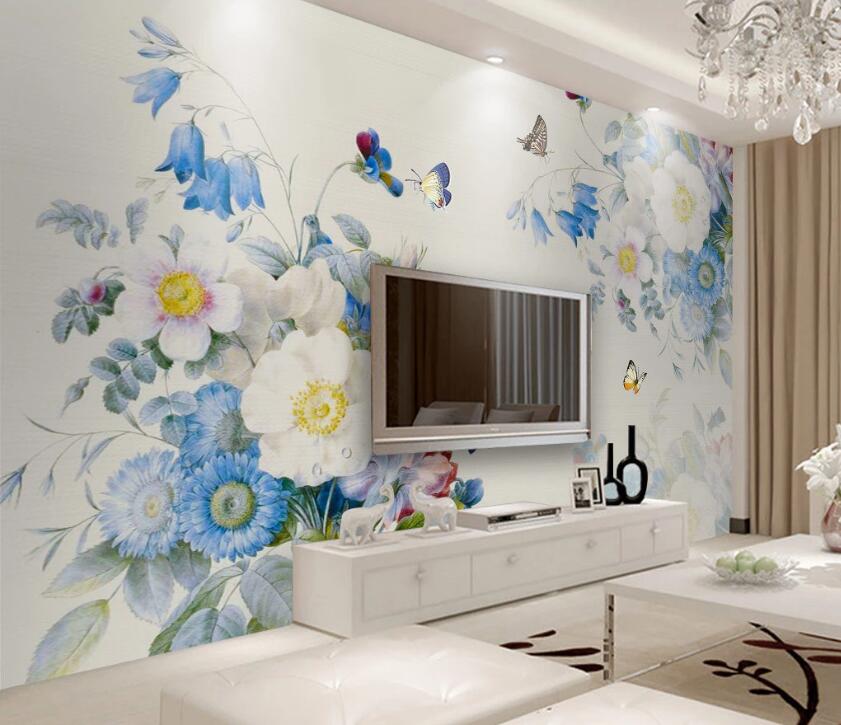 3D Daisy Butterfly WC1346 Wall Murals