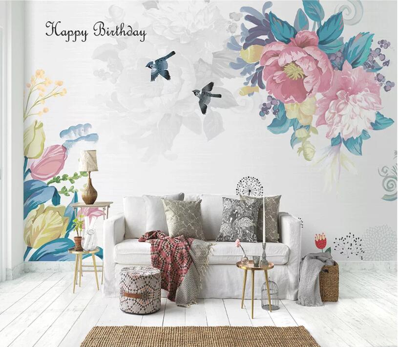 3D Swallow Flower WC1456 Wall Murals