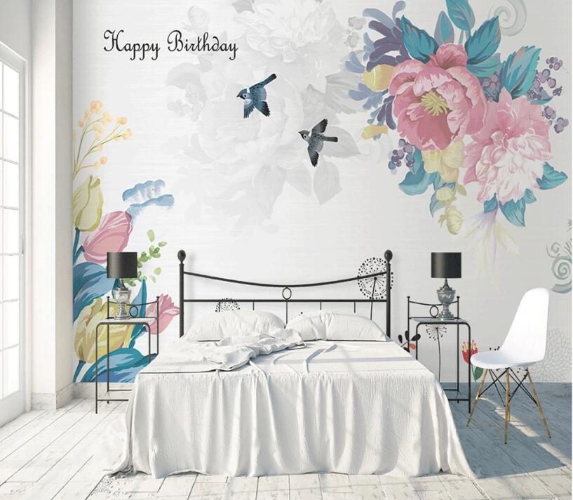 3D Swallow Flower WC1456 Wall Murals