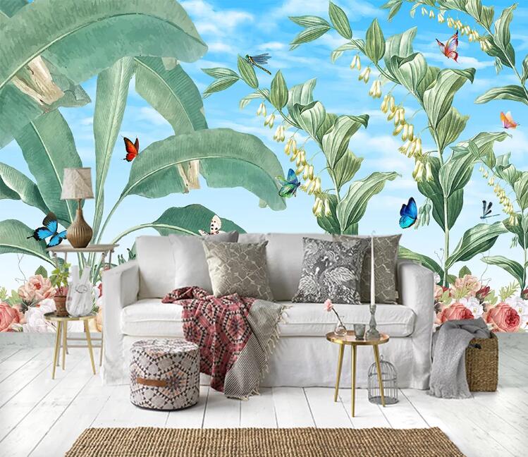 3D Green Plant WC55 Wall Murals Wallpaper AJ Wallpaper 2 