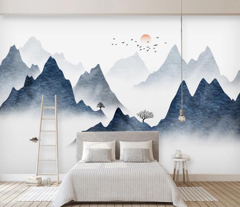 3D Mountain Tree WC2668 Wall Murals