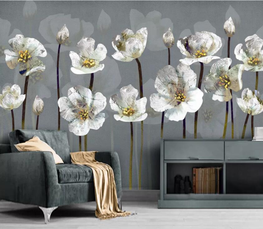 3D Black Dot Flower WC2650 Wall Murals