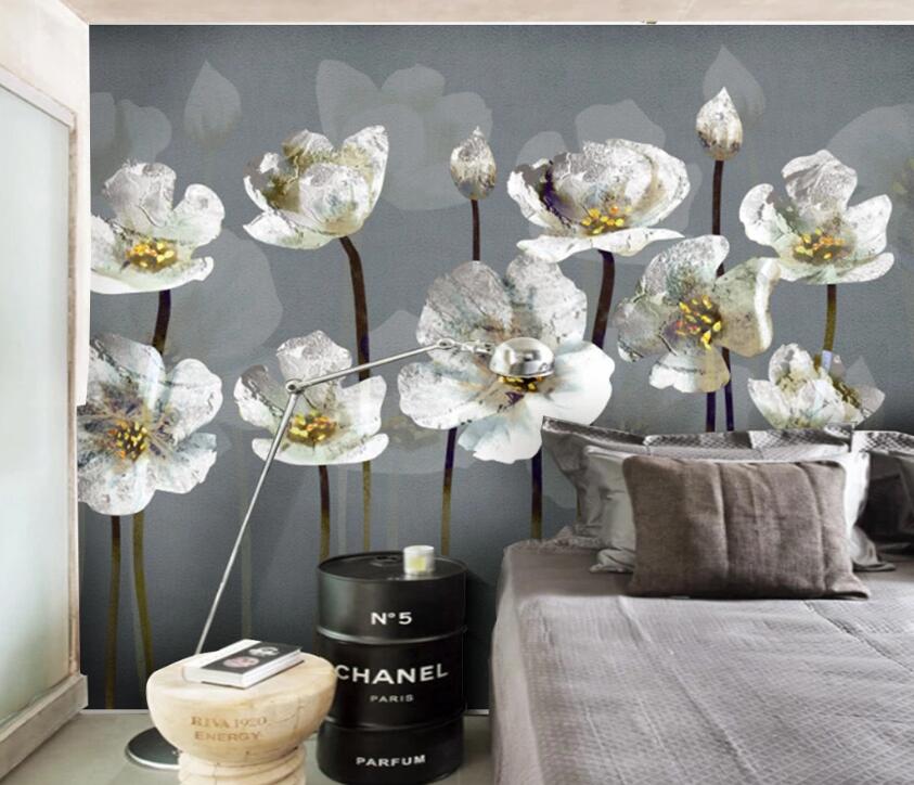 3D Black Dot Flower WC2650 Wall Murals