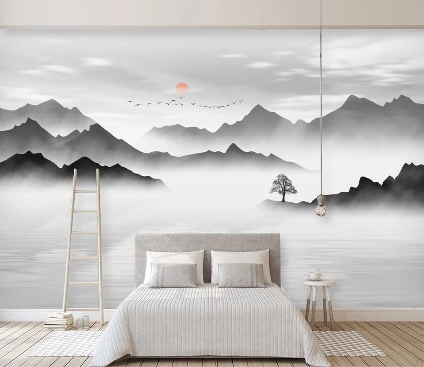 3D Fog Cloud Bird WC2647 Wall Murals