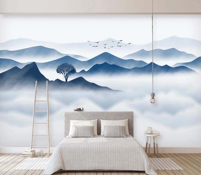 3D Cloud Fog Bird WC2646 Wall Murals