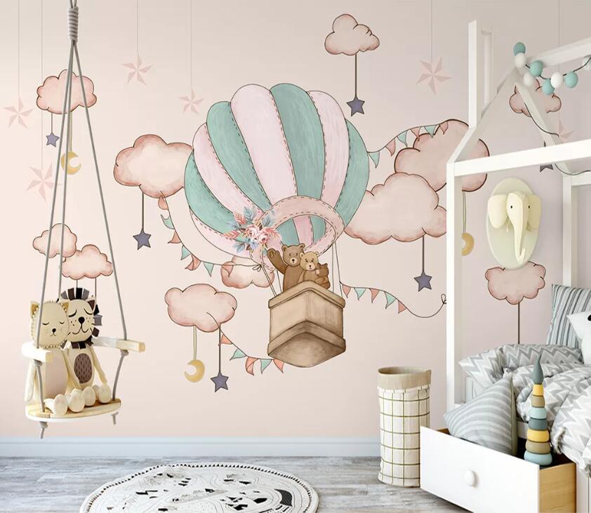 3D Bear Balloon WC02 Wall Murals Wallpaper AJ Wallpaper 2 