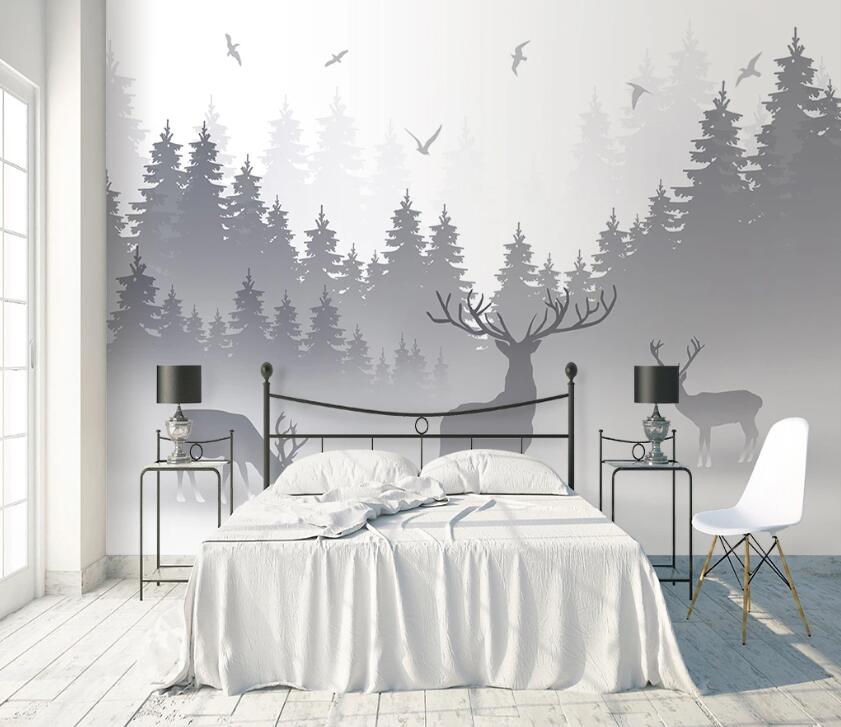 3D Forest Eagle WC2550 Wall Murals