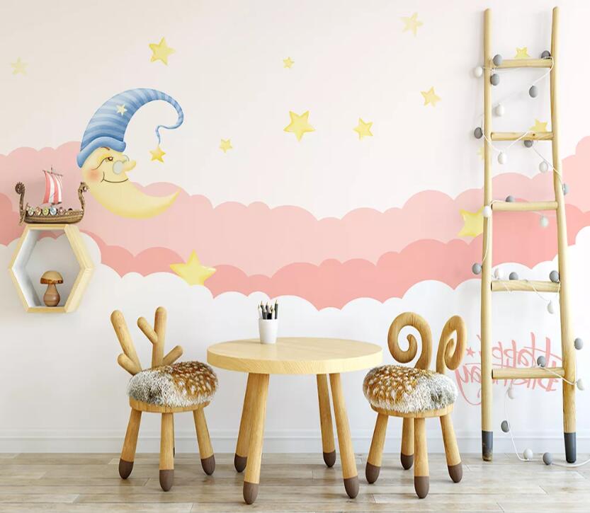 3D Cartoon Moon WC2544 Wall Murals