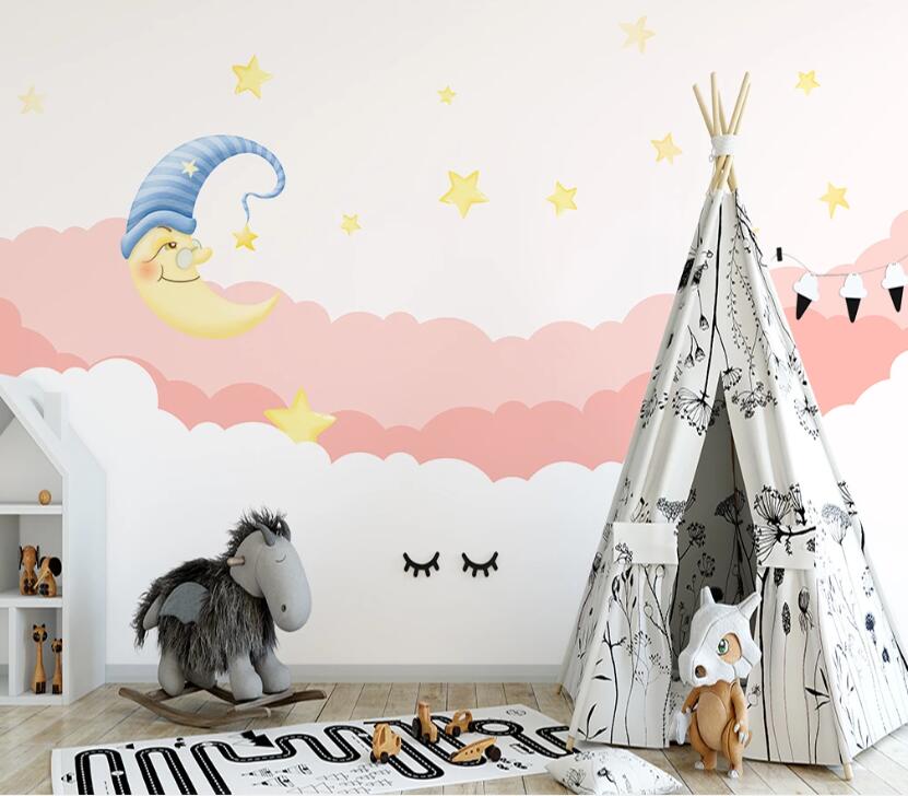 3D Cartoon Moon WC2544 Wall Murals