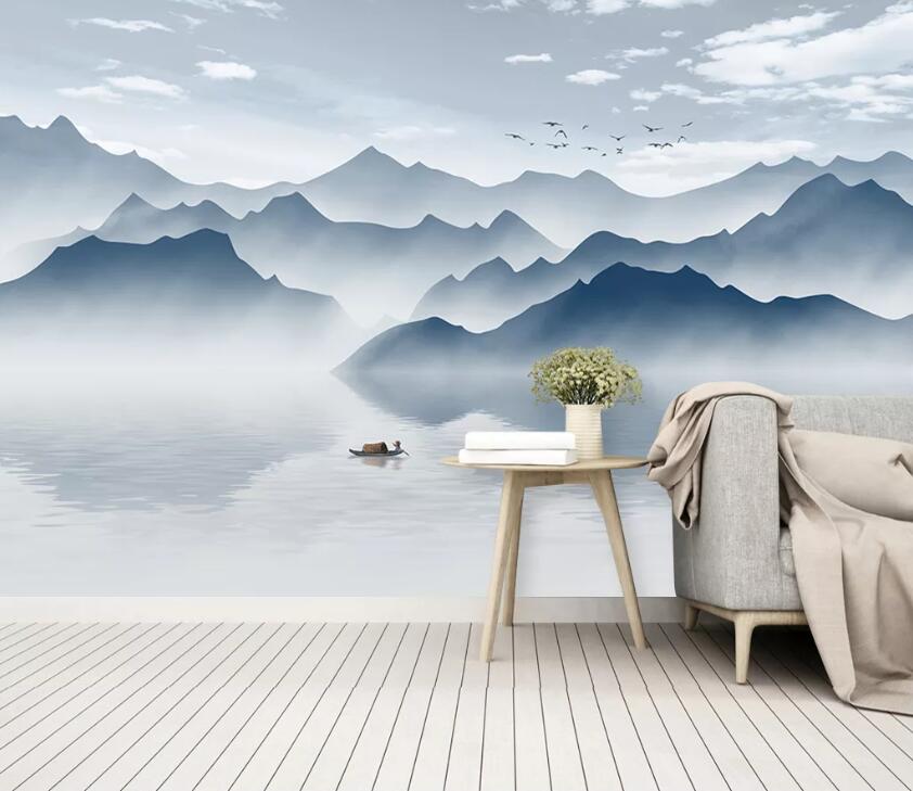 3D Lake Hillside WC2533 Wall Murals