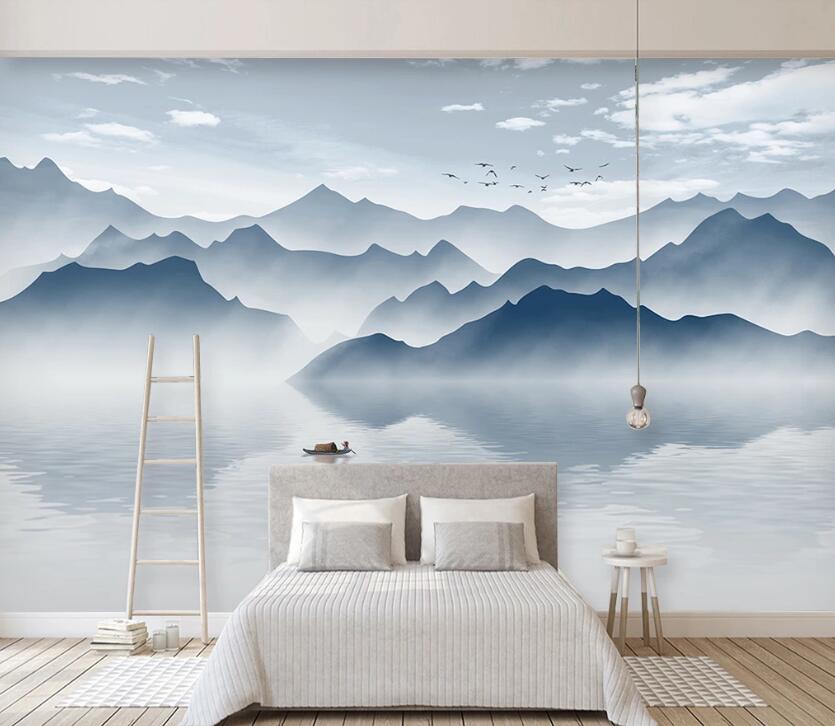 3D Lake Hillside WC2533 Wall Murals