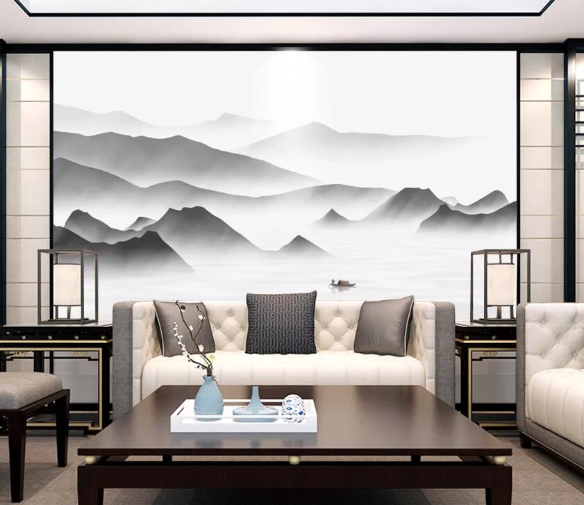 3D Foggy Hillside WC2532 Wall Murals