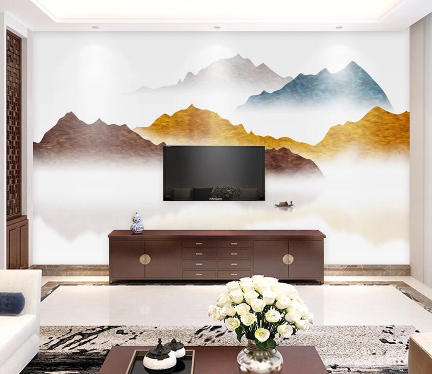 3D Gold Mountain WC2526 Wall Murals