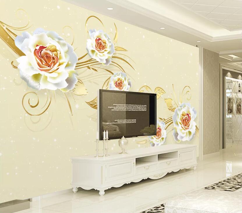 3D Golden Leaf WC2522 Wall Murals