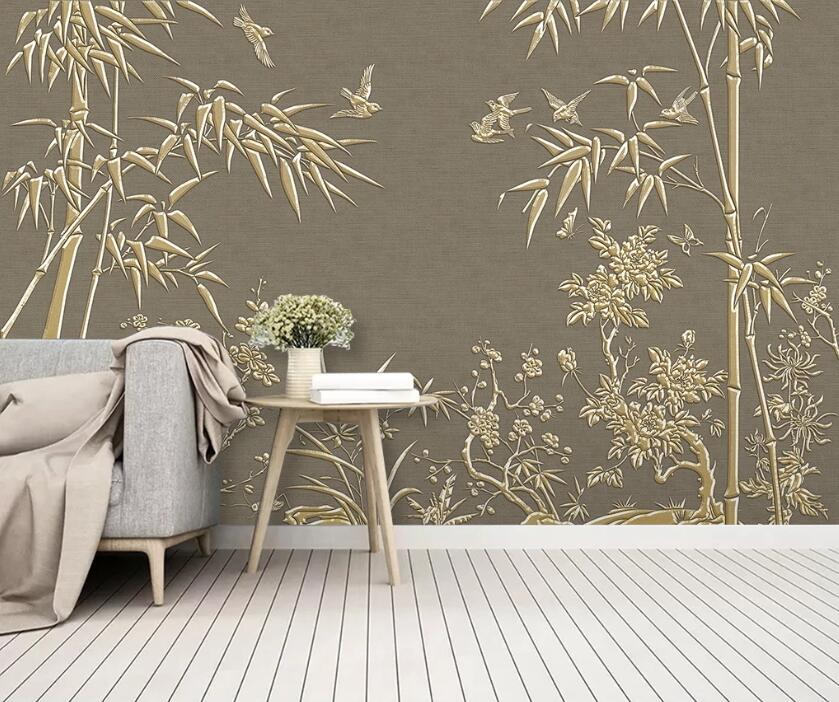 3D Embossed Bamboo WC2509 Wall Murals