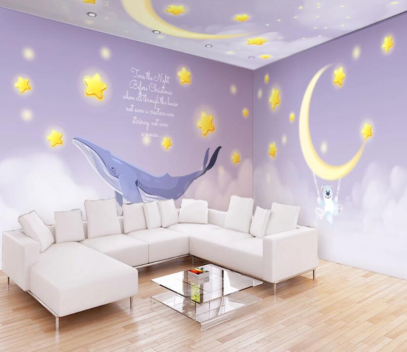 3D Moon Bear WC2479 Wall Murals