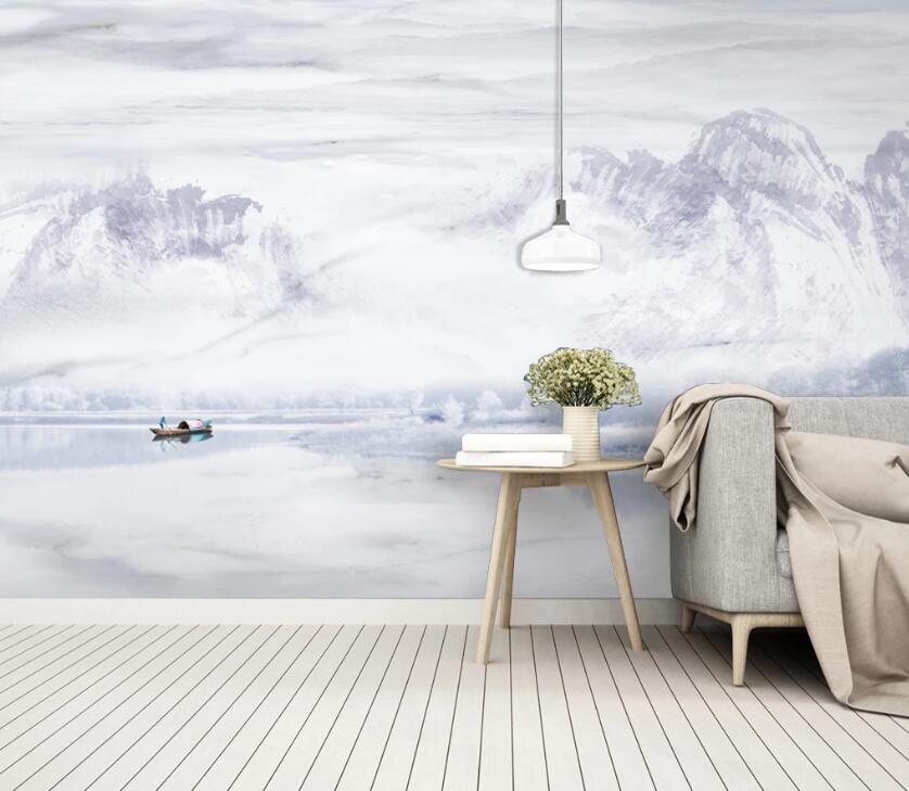 3D Mountain Lake WC2463 Wall Murals