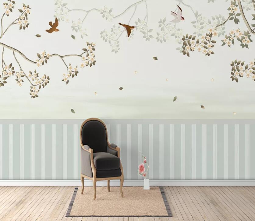 3D Petal Magpie WC2450 Wall Murals