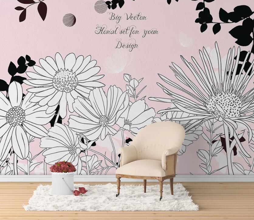 3D Sketch Sunflower WC2442 Wall Murals