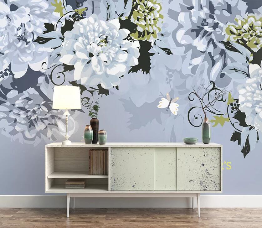 3D White Peony WC2425 Wall Murals