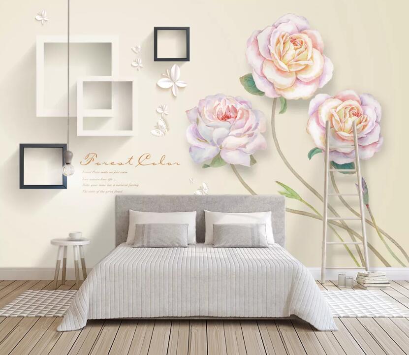 3D Butterfly Lotus WC2424 Wall Murals