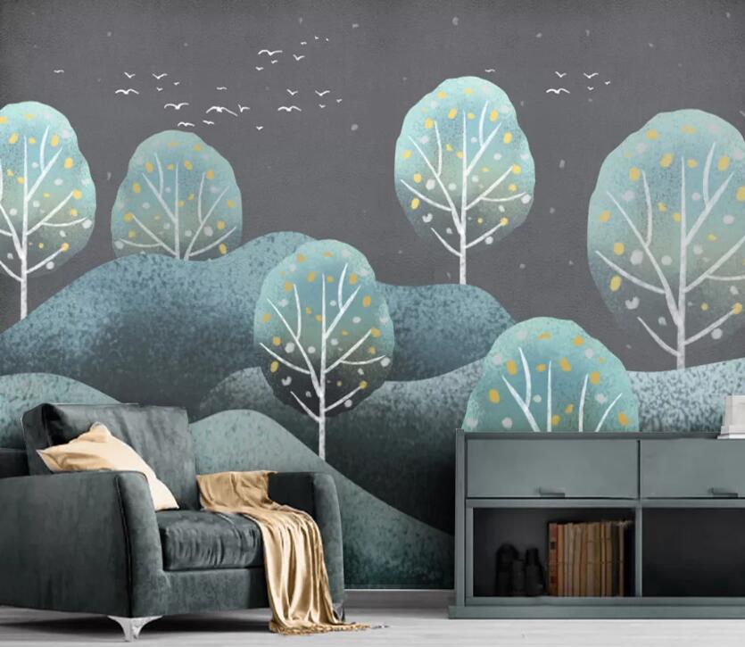 3D Cartoon Tree WC2421 Wall Murals