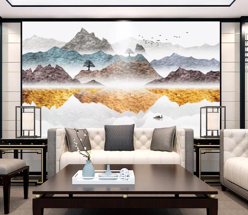 3D Hillside Tree WC2414 Wall Murals