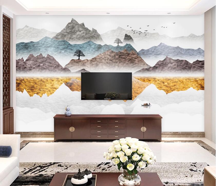 3D Hillside Tree WC2414 Wall Murals