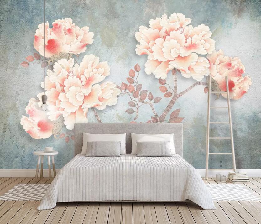 3D Peony Flower WC2410 Wall Murals