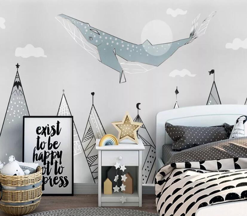 3D Cute Whale WC93 Wall Murals Wallpaper AJ Wallpaper 2 