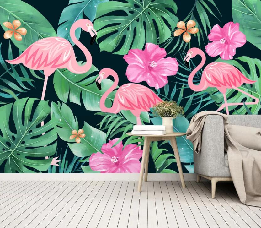 3D Pink Flamingo WC86 Wall Murals Wallpaper AJ Wallpaper 2 