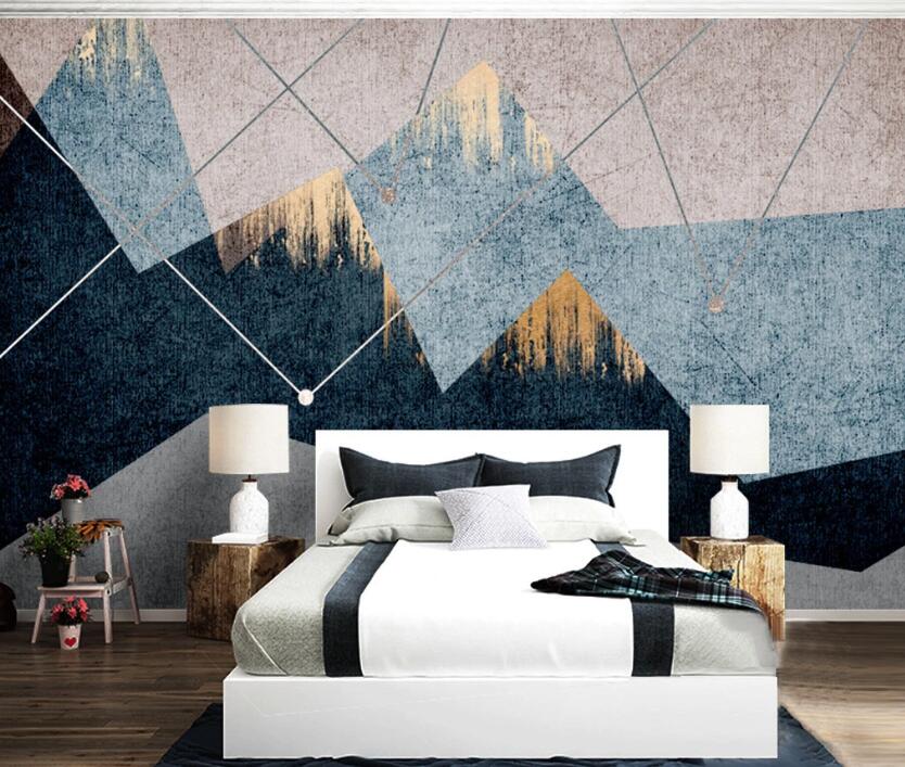 3D Geometric Mountain WC77 Wall Murals Wallpaper AJ Wallpaper 2 