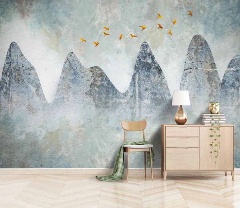 3D Mountain Cliff WC2378 Wall Murals