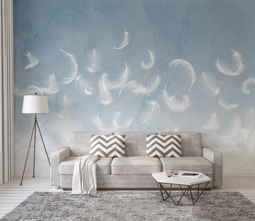 3D Feather Falling WC2344 Wall Murals