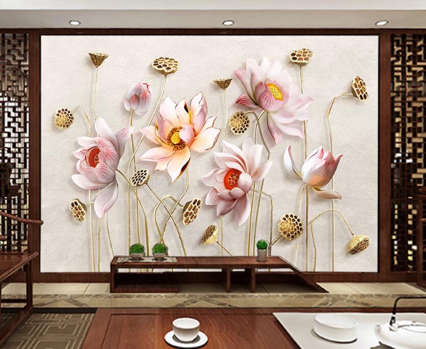 3D Lotus Seed WC2322 Wall Murals