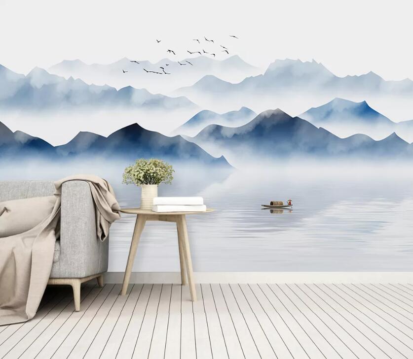 3D Bird Lake WC2313 Wall Murals