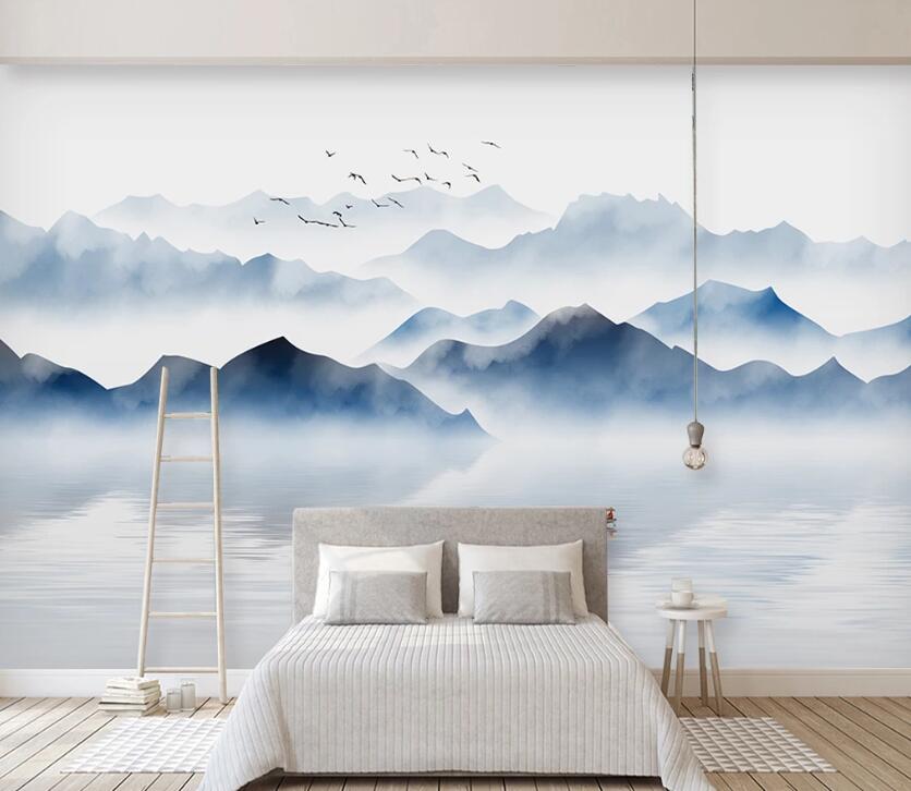 3D Bird Lake WC2313 Wall Murals