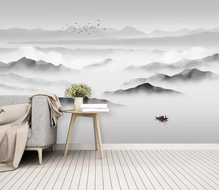 3D Mountain Cloud WC2312 Wall Murals