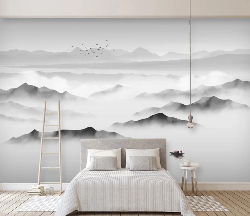 3D Mountain Cloud WC2312 Wall Murals