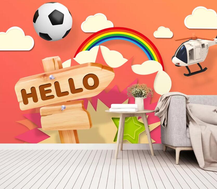 3D Football Rainbow WC2305 Wall Murals