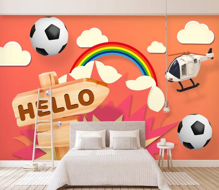 3D Football Rainbow WC2305 Wall Murals