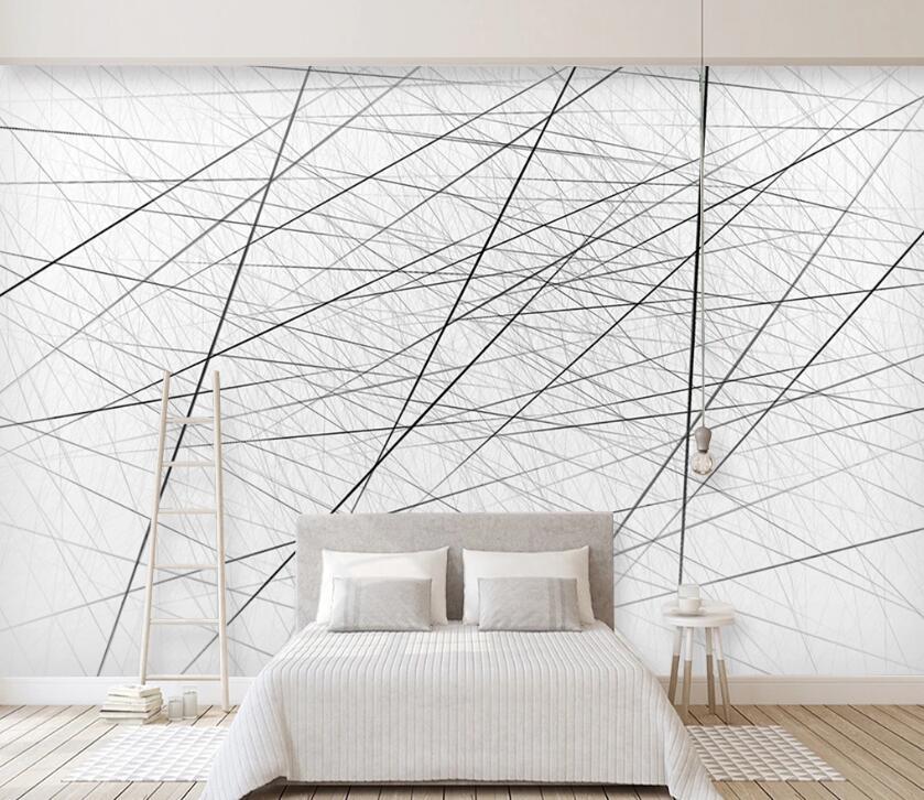 3D Black Lines WC27 Wall Murals Wallpaper AJ Wallpaper 2 