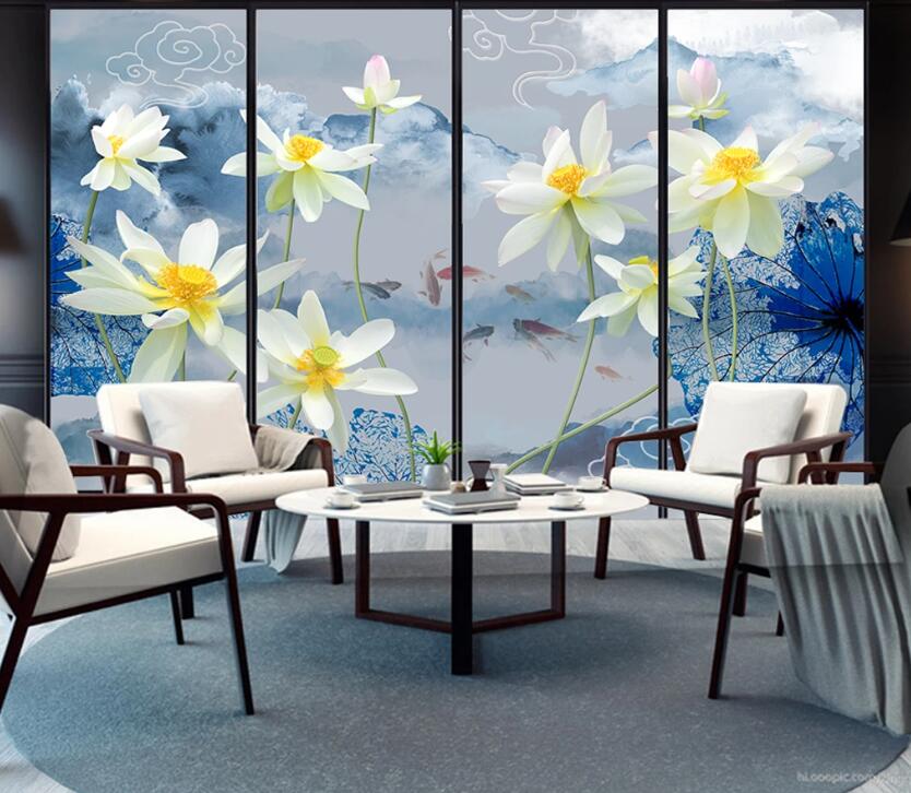 3D Lotus WC12 Wall Murals Wallpaper AJ Wallpaper 2 