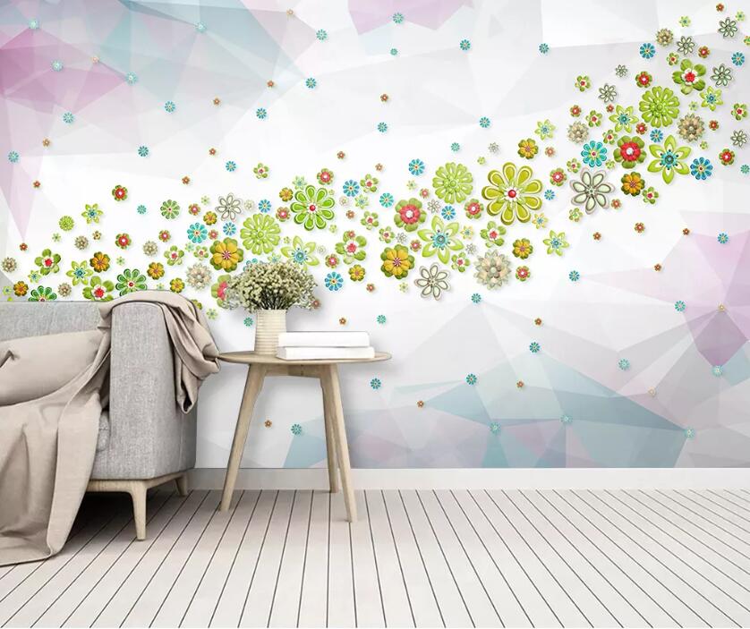 3D Colored Flowers WC05 Wall Murals Wallpaper AJ Wallpaper 2 