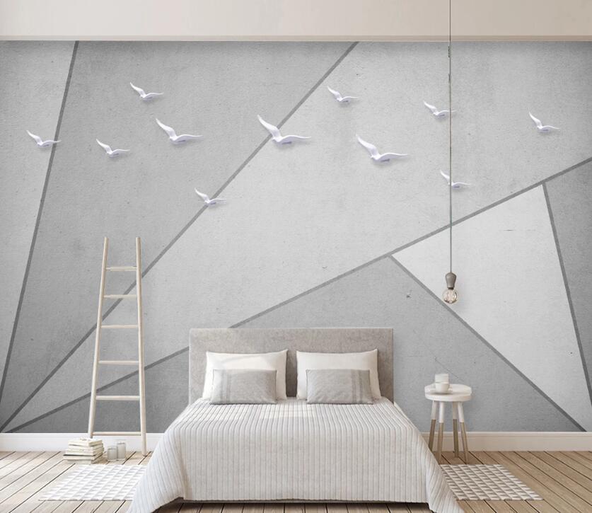 3D Gray Triangle WC02 Wall Murals Wallpaper AJ Wallpaper 2 